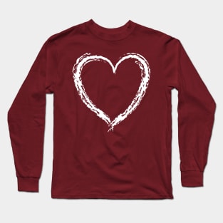 Heart Valentine Love Shirt - Hand Drawn Doodle Long Sleeve T-Shirt